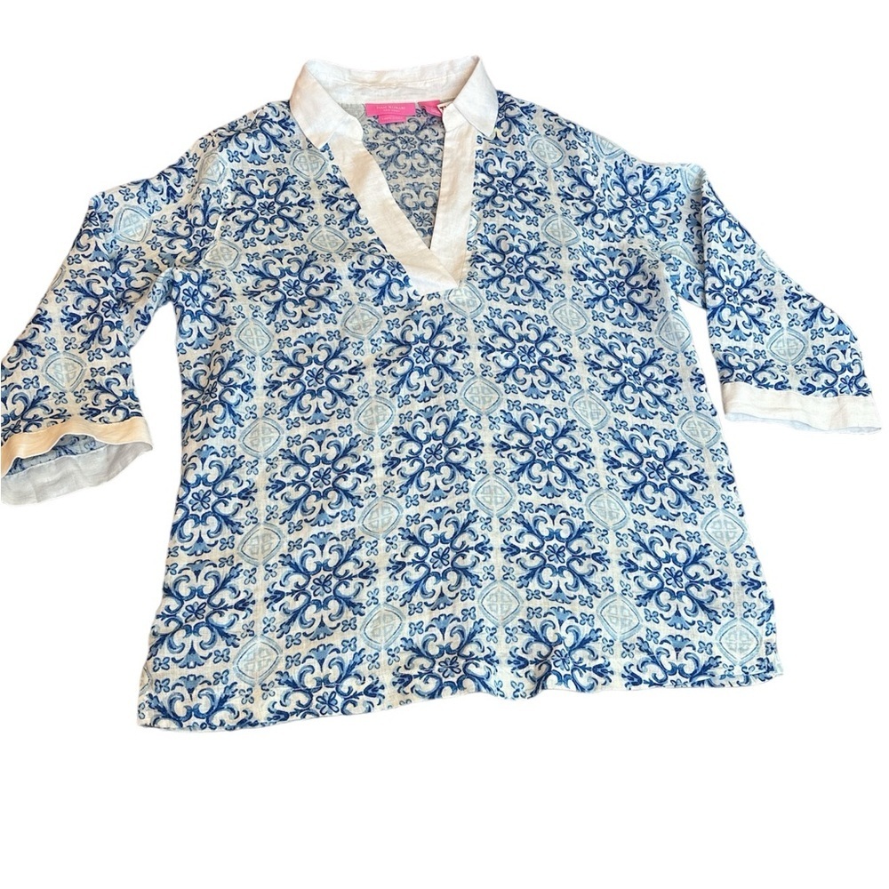 NWT Isaac Mizrahi Women's 100% Linen Tops Size S